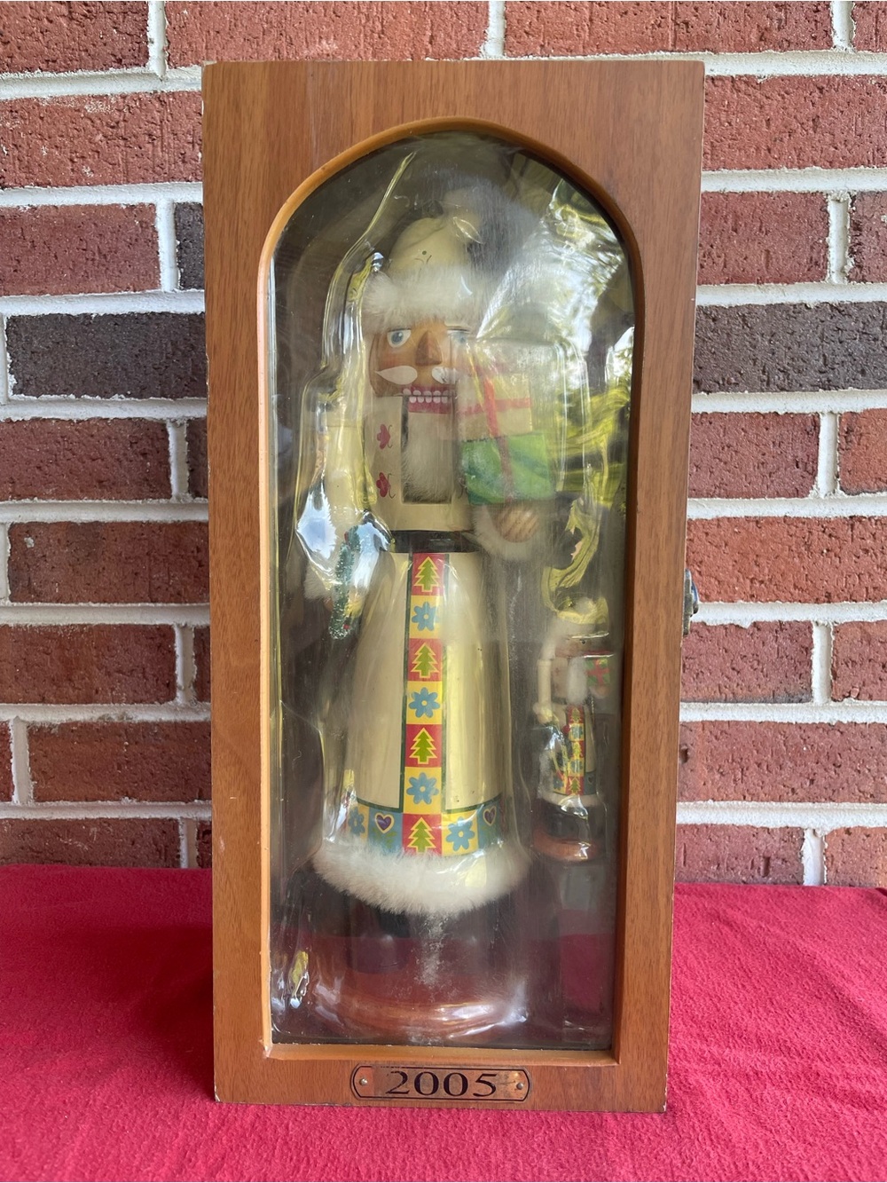 Vintage 2005 Wooden 14" White Santa Claus Nutcracker & Ornament Set With Case - Picture 6 of 8